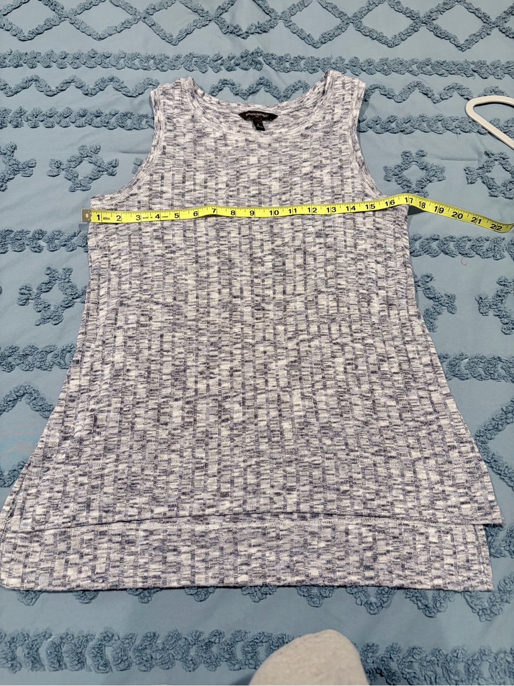 Banana Republic Blue White Textured Sleeveless Tunic Top Small - Picture 5 of 7